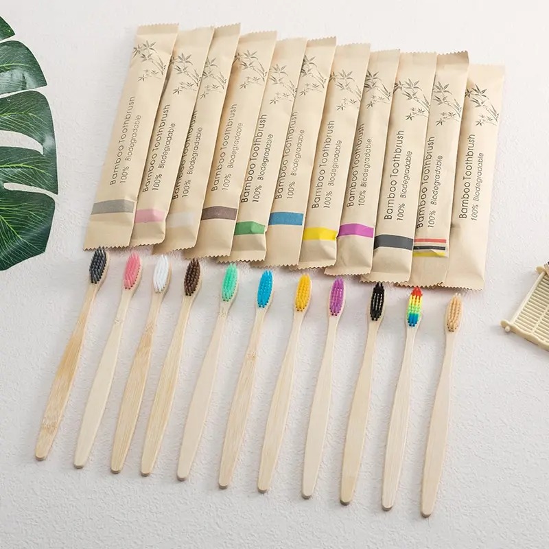 Bamboo Toothbrush - 10 عبوات فرشاة أسنان من الخيزران