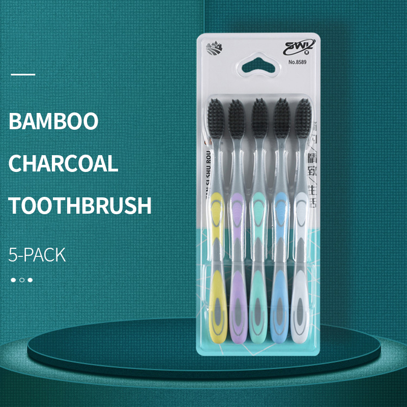 Bamboo Toothbrush - 5/10 قطع فرشاة أسنان يدوية مع