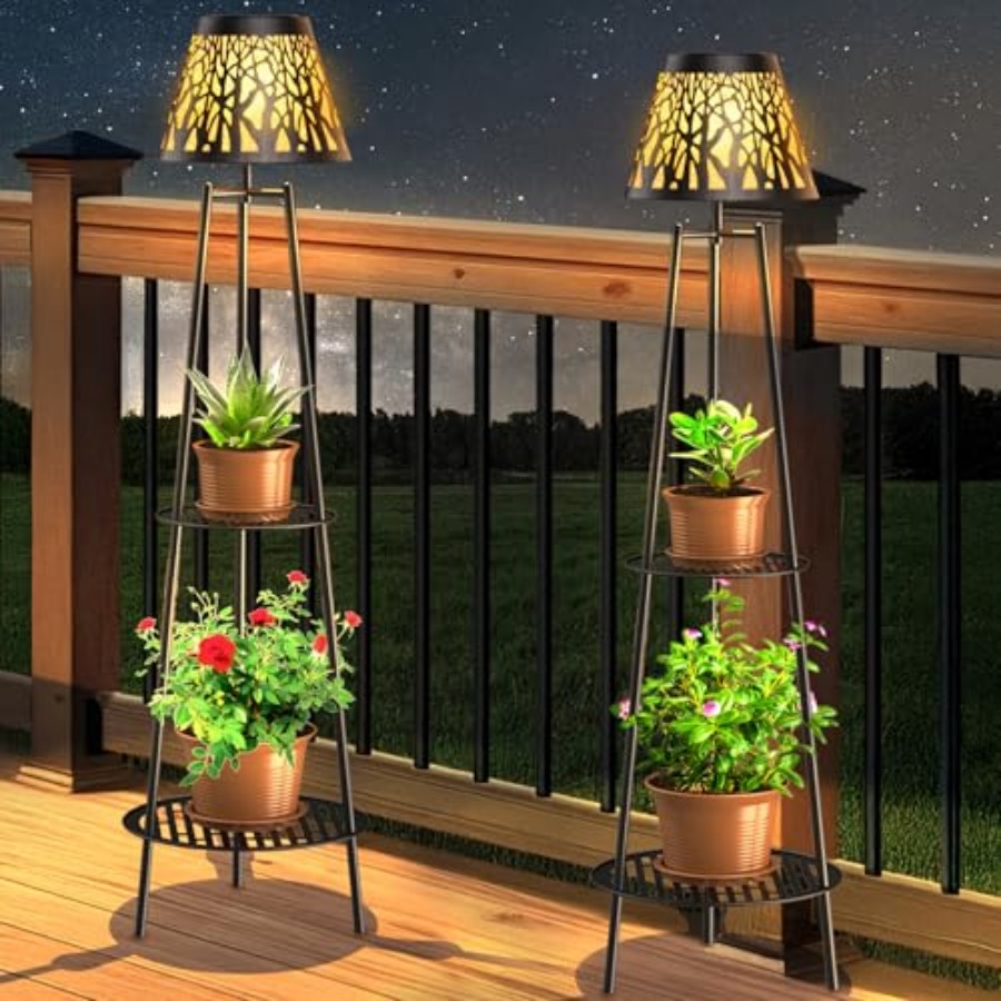 Solar Garden Light - مصباح أرضي شمسي خارجي مع حامل