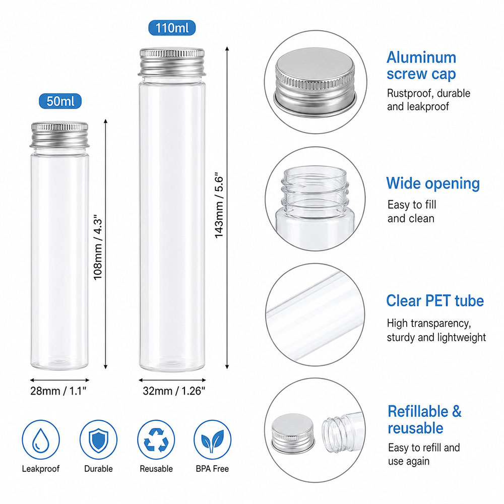 20 قطعة من الزجاجات الشفافة ال - مراجعة Reusable Bottle وسعره