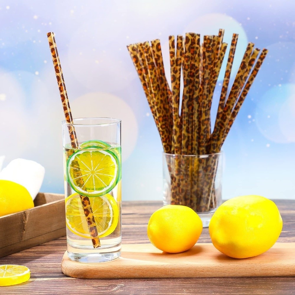مصاصات شرب عصرية بنقشة الفهد ق - مراجعة Reusable Straw وسعره