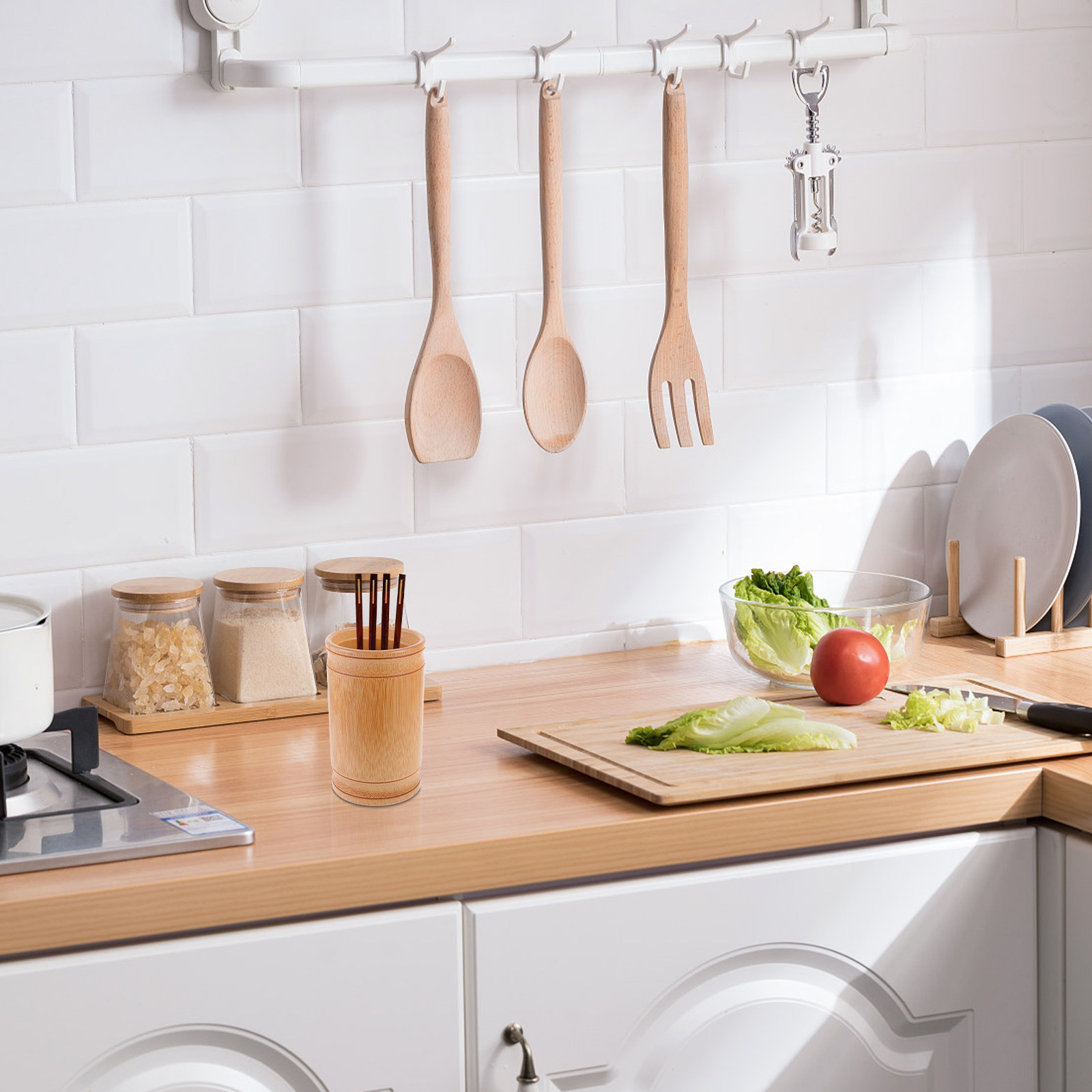 حامل عيدان الطعام المصنوع من ا - مراجعة Bamboo Cutlery وسعره