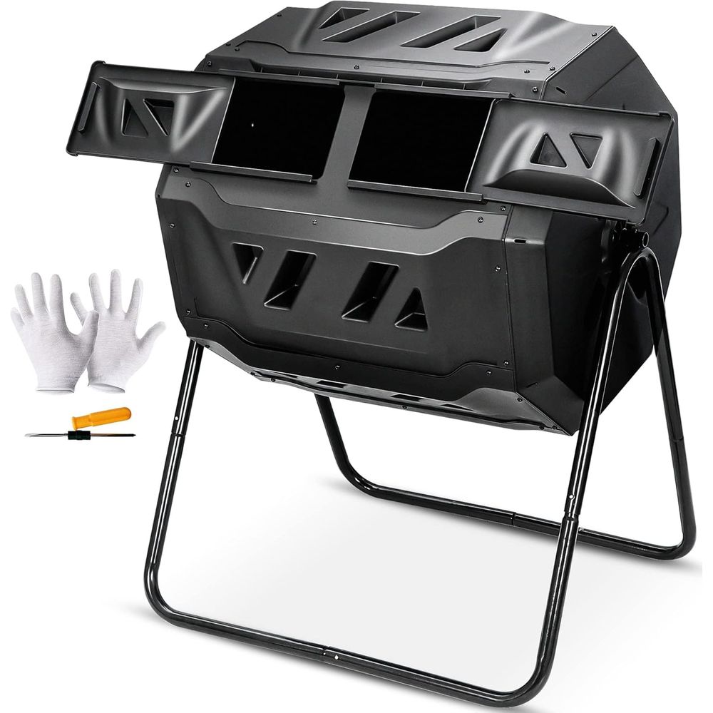 صندوق سماد دوار سعة 43 جالون ب - مراجعة Compost Bin وسعره