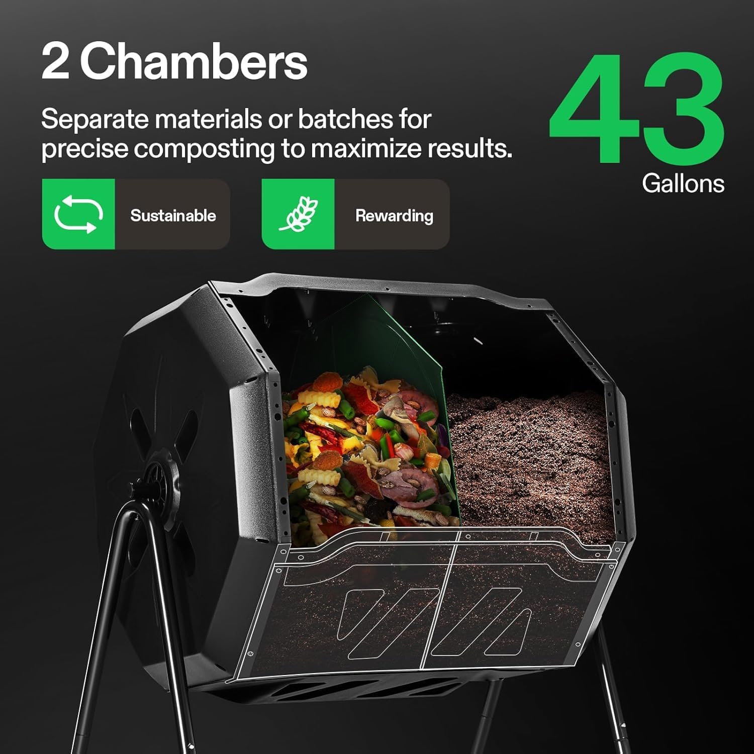 صندوق سماد دوار مزدوج من VIVOS - مراجعة Compost Bin وسعره