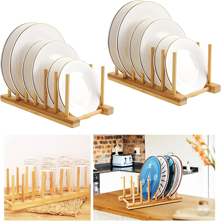 1 قطعة/2 قطعة رف أطباق الخيزرا - مراجعة Bamboo Cutlery وسعره