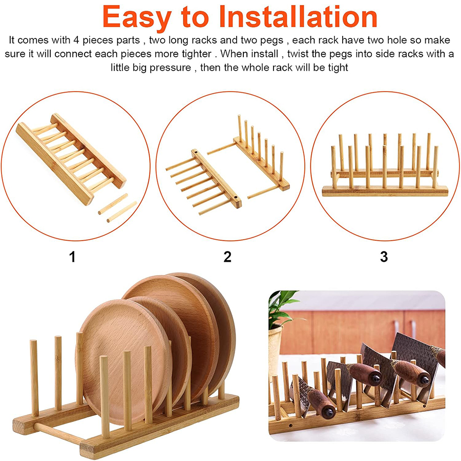 1 قطعة/2 قطعة رف أطباق الخيزرا - مراجعة Bamboo Cutlery وسعره