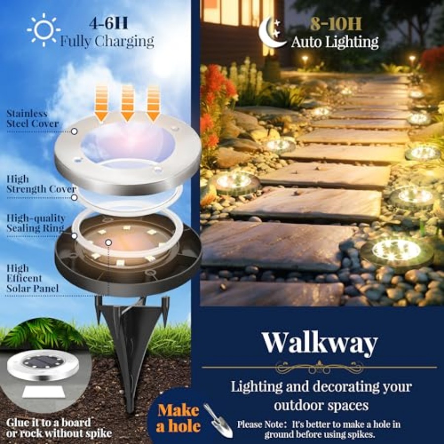 أضواء أرضية تعمل بالطاقة الشمس - مراجعة Solar Garden Light وسعره