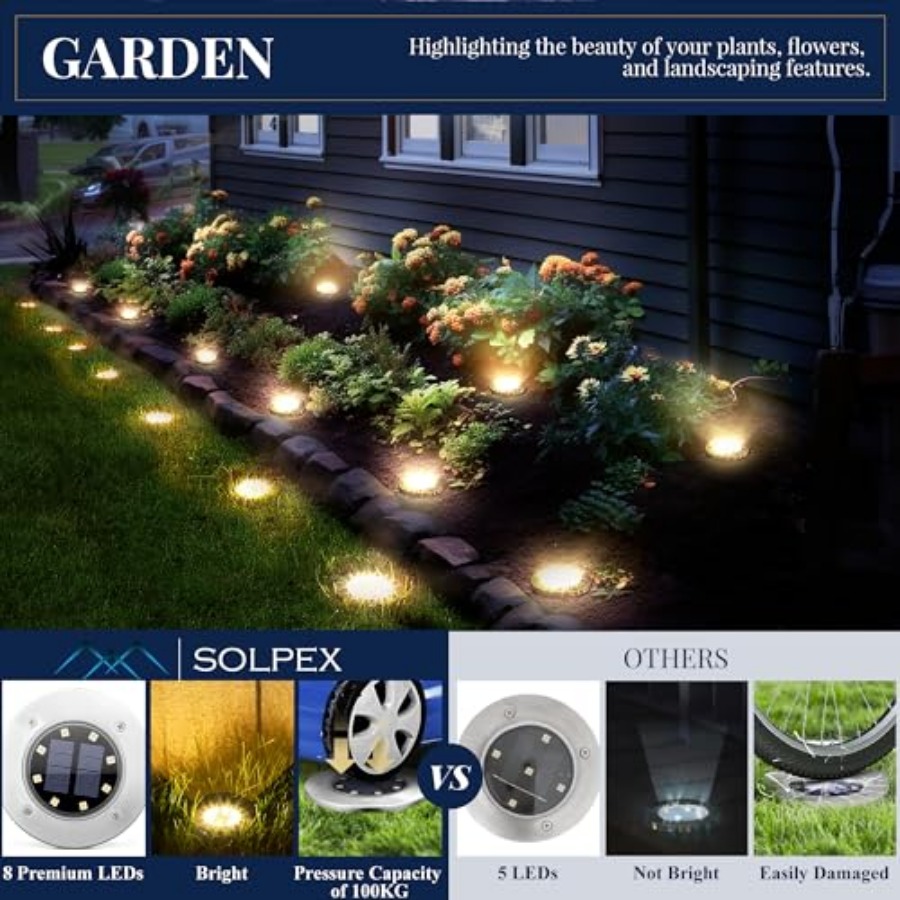 أضواء أرضية تعمل بالطاقة الشمس - مراجعة Solar Garden Light وسعره