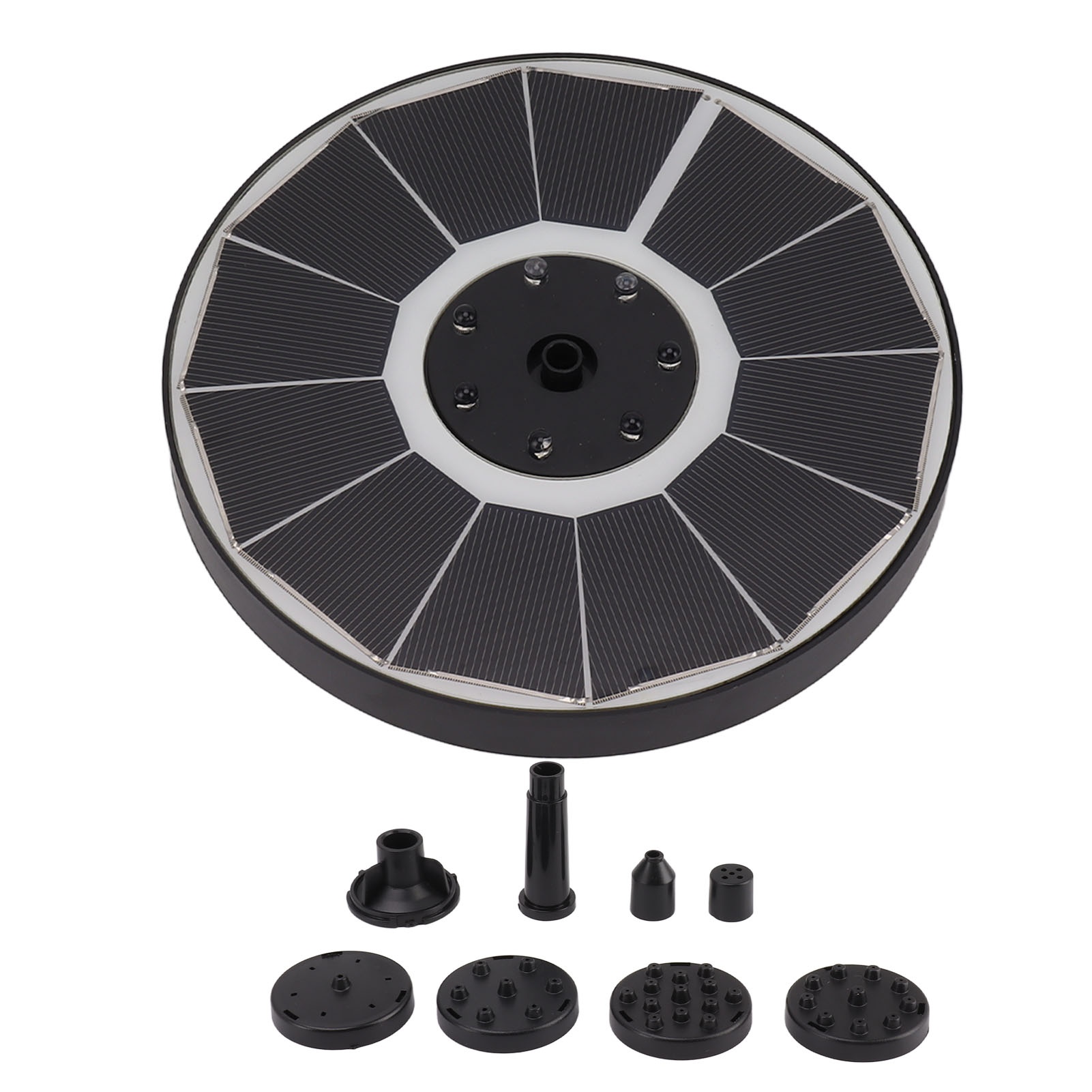 نافورة شمسية مضيئة مع 8 فوهات، - مراجعة Solar Garden Light وسعره